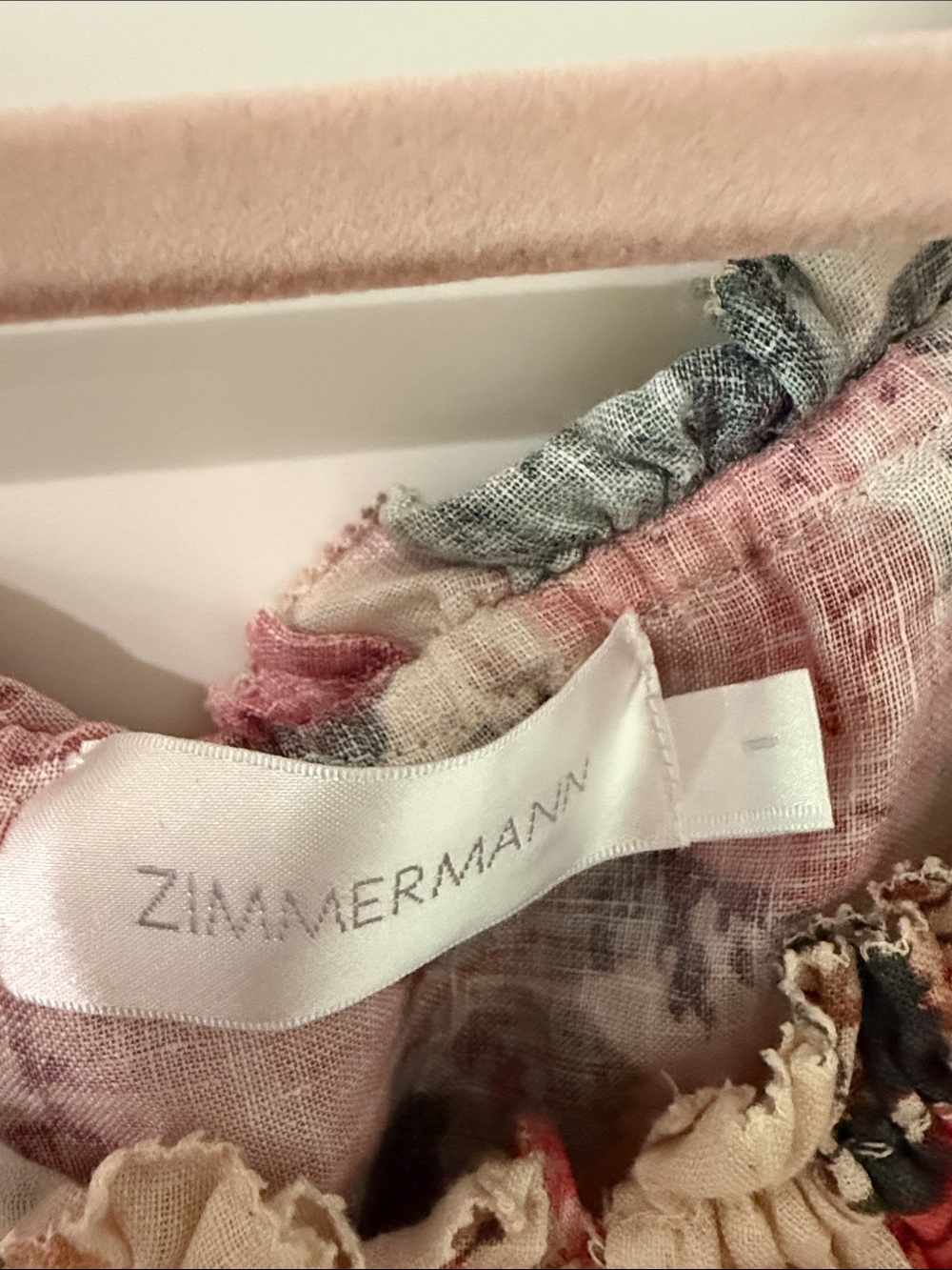 Zimmermann Cream Floral Ruffled Mini Dress with Red Roses - AU1/US 4-6 - Picture 6 of 8